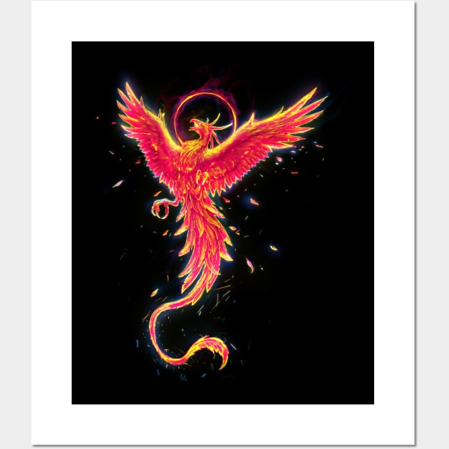 Black Space Phoenix Wall Art by chriskar